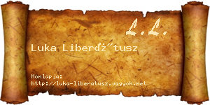 Luka Liberátusz névjegykártya